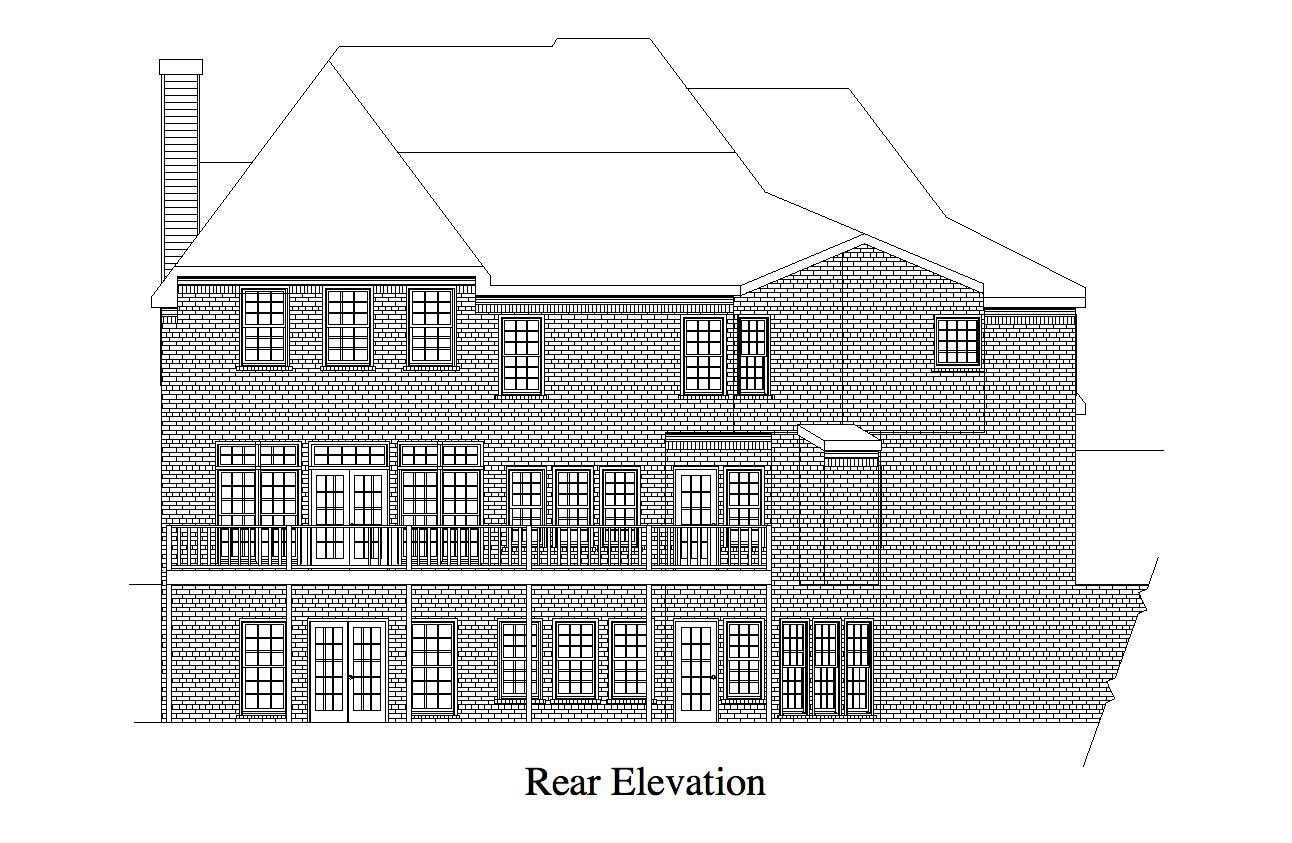 Home Plan Rear Elevation of this 5-Bedroom,3920 Sq Ft Plan -163-1046