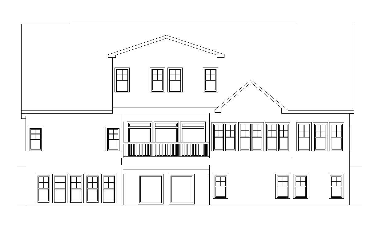 Home Plan Rear Elevation of this 6-Bedroom,5628 Sq Ft Plan -163-1047