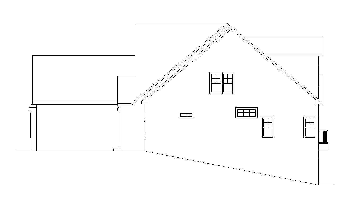 Home Plan Right Elevation of this 6-Bedroom,5628 Sq Ft Plan -163-1047