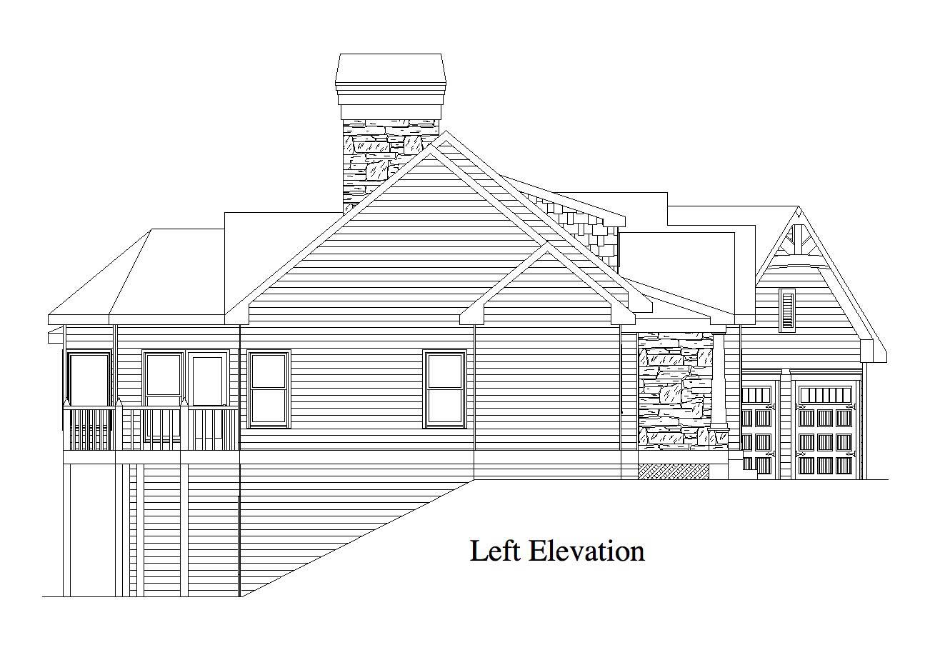 Home Plan Left Elevation of this 4-Bedroom,3231 Sq Ft Plan -163-1048