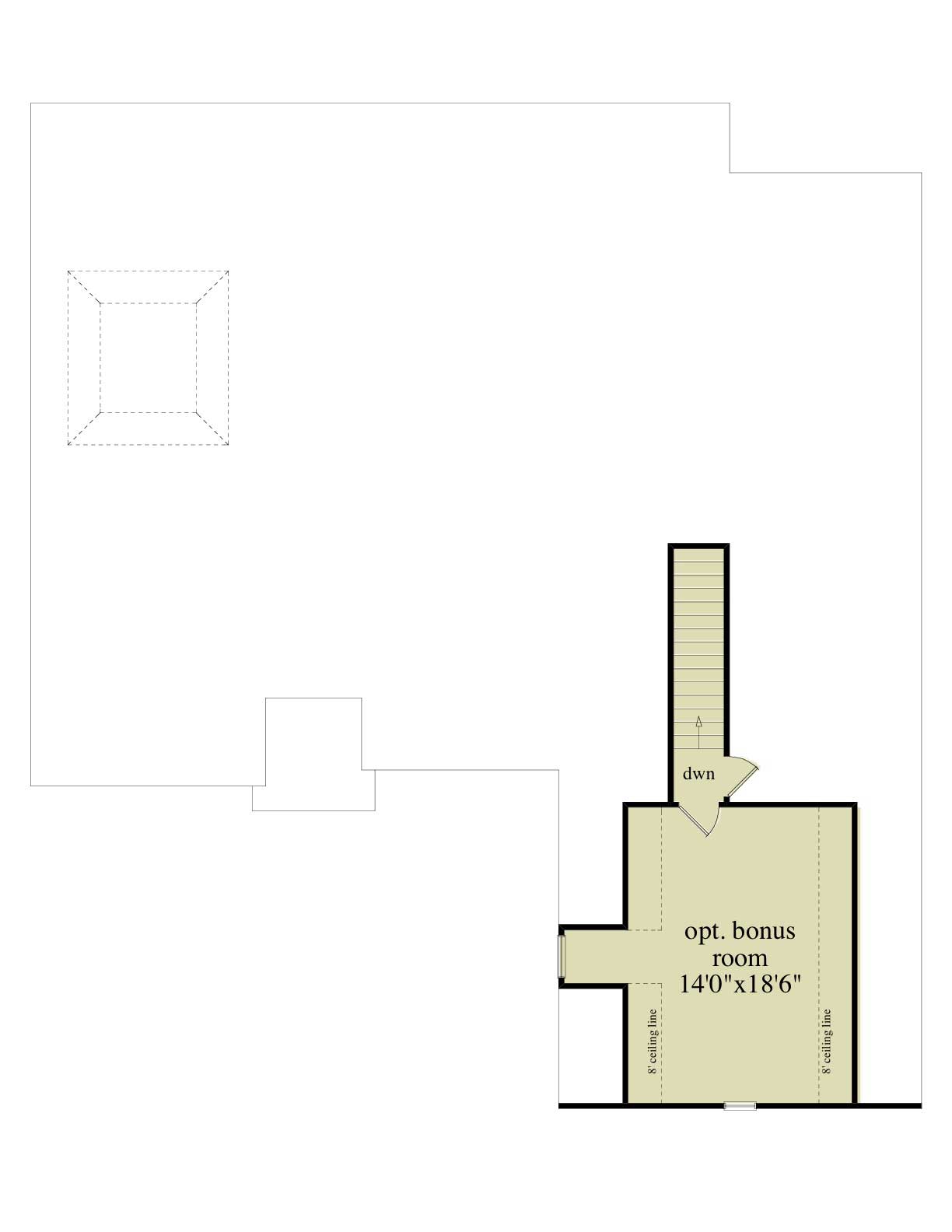 Floor Plan Second Story of Ranch Plan #163-1049
