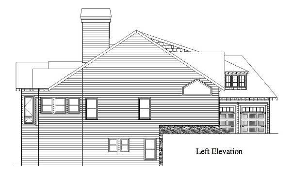 Home Plan Left Elevation of this 4-Bedroom,3332 Sq Ft Plan -163-1050