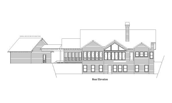 Home Plan Rear Elevation of this 4-Bedroom,3332 Sq Ft Plan -163-1050