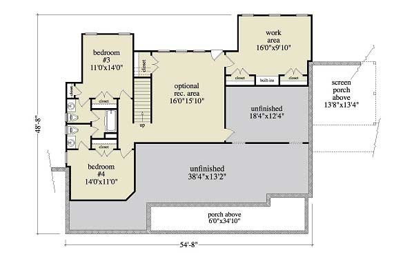 Floor Plan Basement of Luxury Plan #163-1050