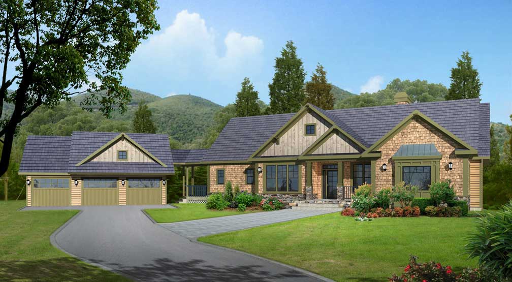 Front View of this 5-Bedroom, 4225 Sq Ft Plan - 163-1052