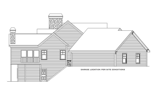 Home Plan Left Elevation of this 5-Bedroom,4225 Sq Ft Plan -163-1052