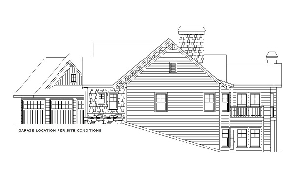 Home Plan Right Elevation of this 5-Bedroom,4225 Sq Ft Plan -163-1052
