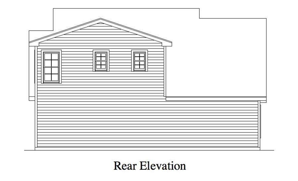 Garage Rear Elevation of this 5-Bedroom,4225 Sq Ft Plan -163-1052