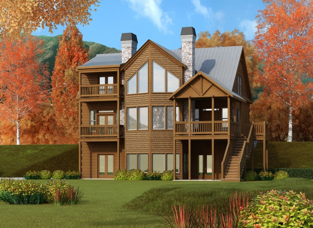 Home Plan Rear Elevation of this 3-Bedroom,1918 Sq Ft Plan -163-1053