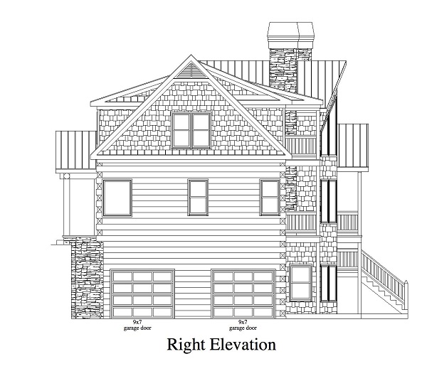 Home Plan Right Elevation of this 3-Bedroom,1918 Sq Ft Plan -163-1053