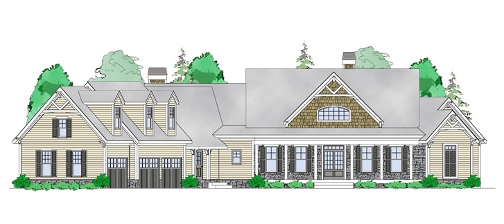 Home Plan Front Elevation of this 4-Bedroom,3763 Sq Ft Plan -163-1054
