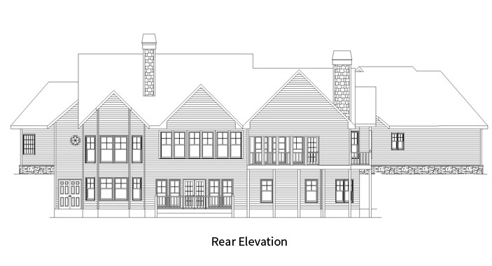 Home Plan Rear Elevation of this 4-Bedroom,3763 Sq Ft Plan -163-1054