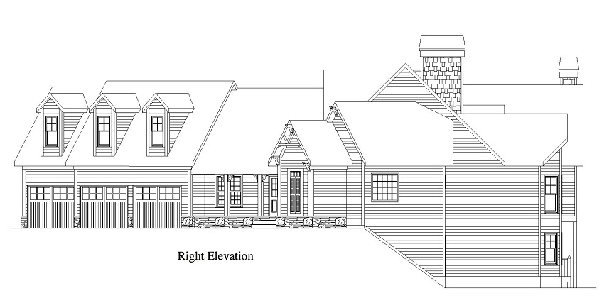 Home Plan Right Elevation of this 4-Bedroom,3763 Sq Ft Plan -163-1054