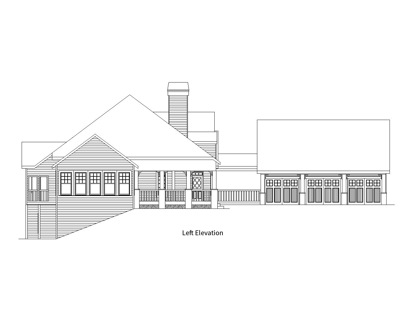 Home Plan Left Elevation of this 2-Bedroom,2292 Sq Ft Plan -163-1057