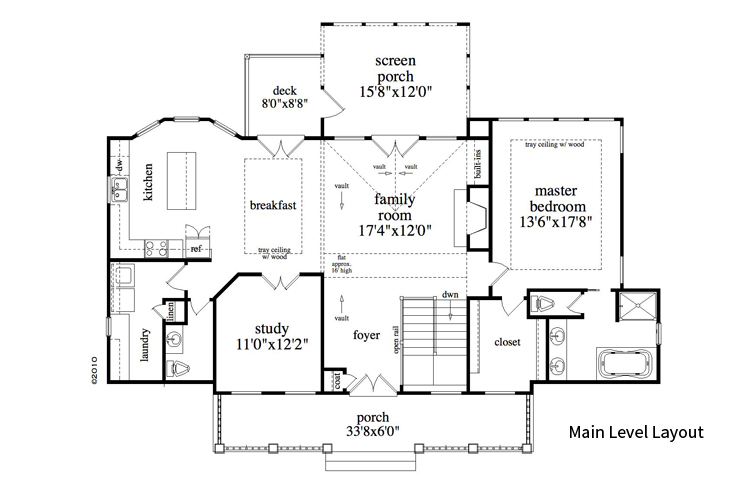 Floor Plan First Story of Craftsman Plan #163-1058