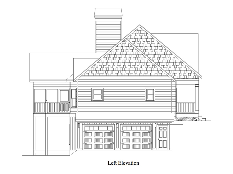 Home Plan Left Elevation of this 1-Bedroom,1465 Sq Ft Plan -163-1058