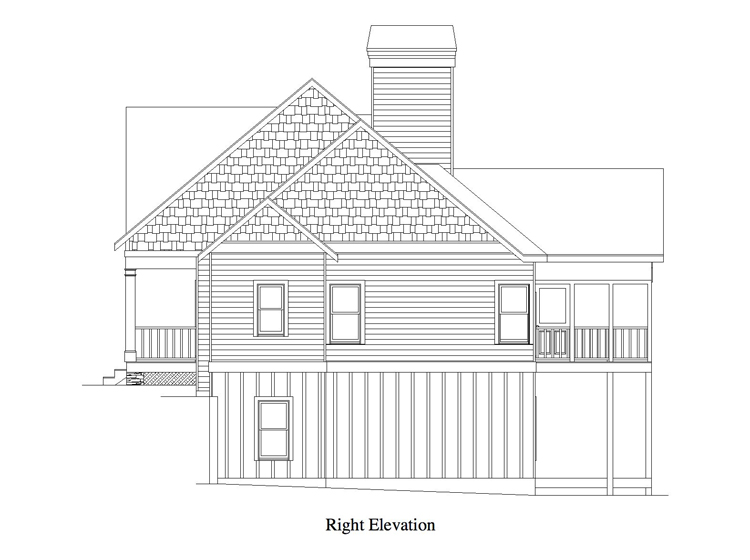 Home Plan Right Elevation of this 1-Bedroom,1465 Sq Ft Plan -163-1058