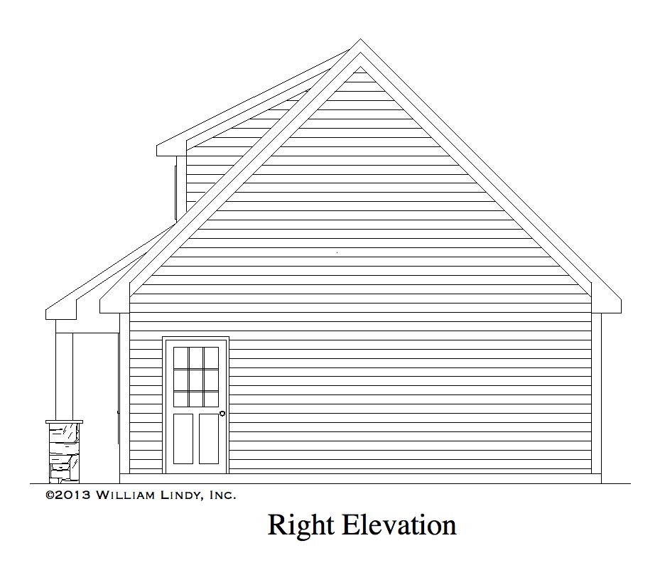 Home Plan Right Elevation of this 0-Bedroom,600 Sq Ft Plan -163-1059