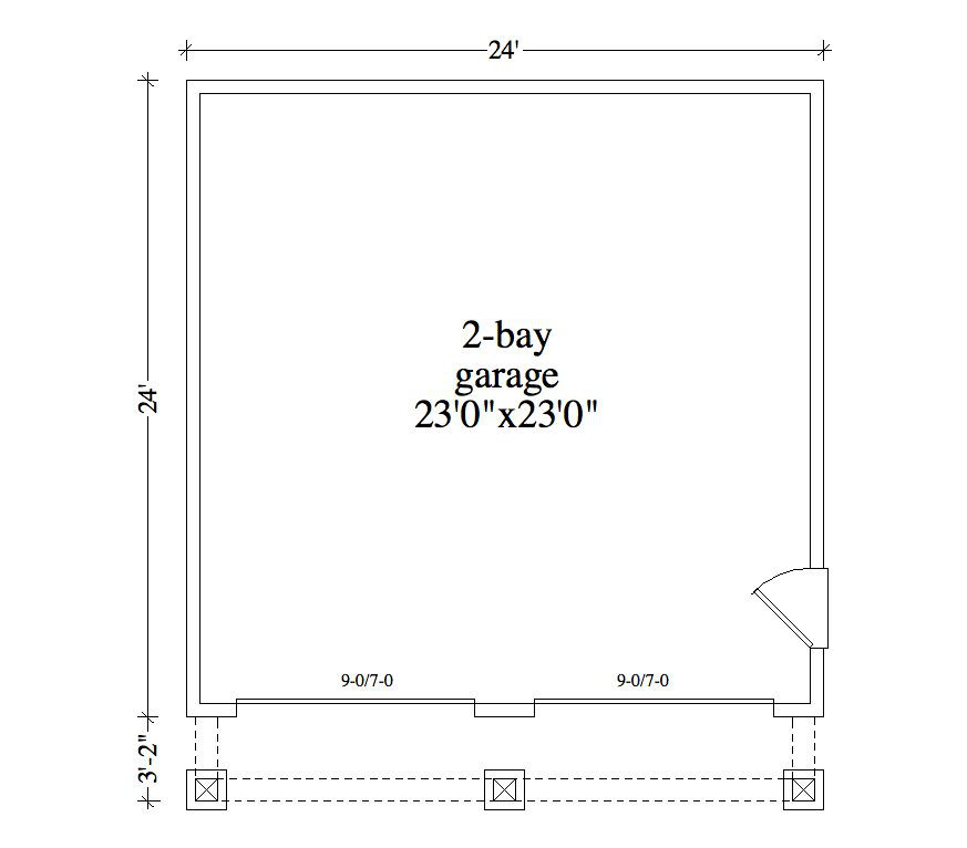 Floor Plan Garage of Garage Plan #163-1059