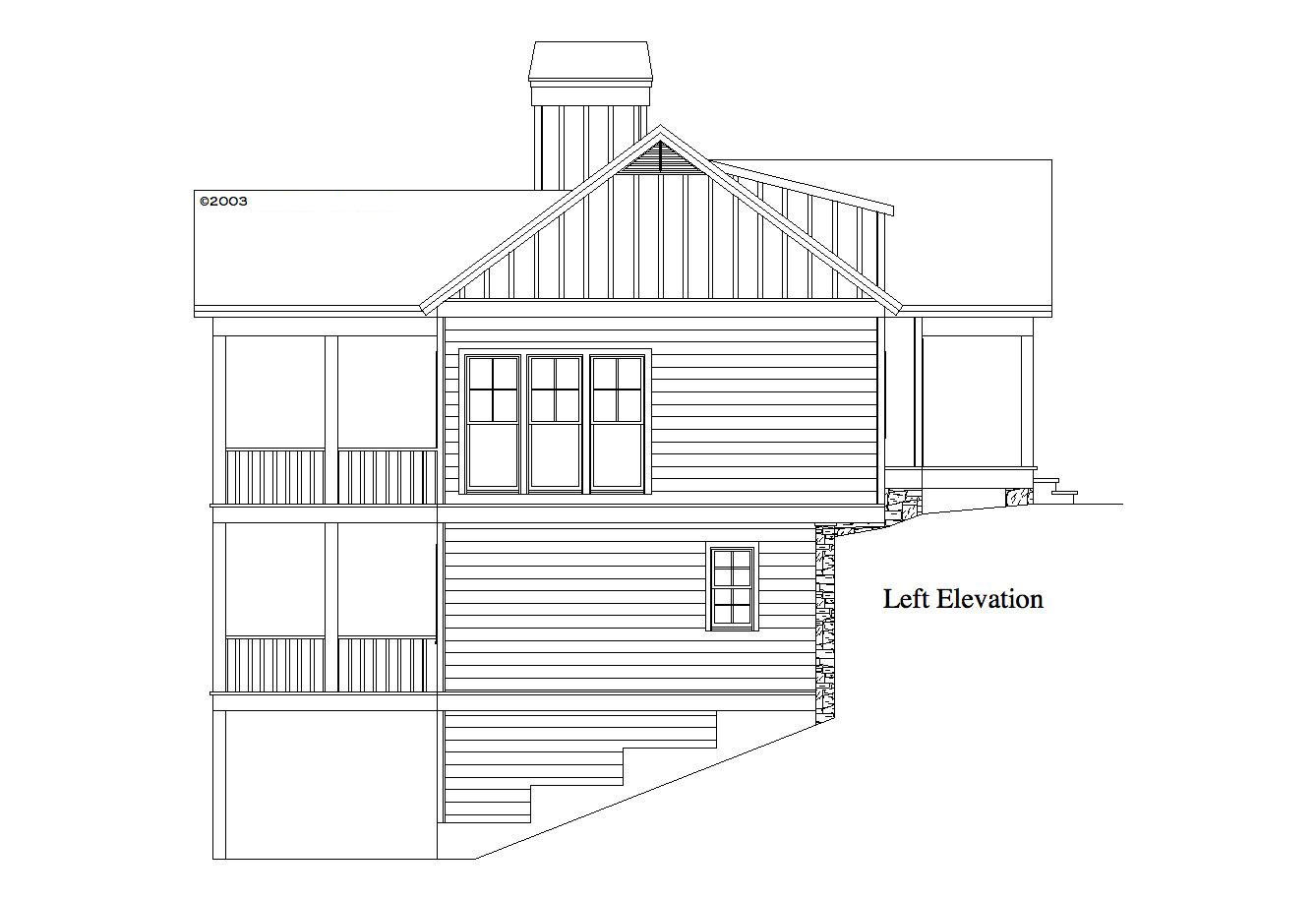 Home Plan Left Elevation of this 1-Bedroom,1228 Sq Ft Plan -163-1060