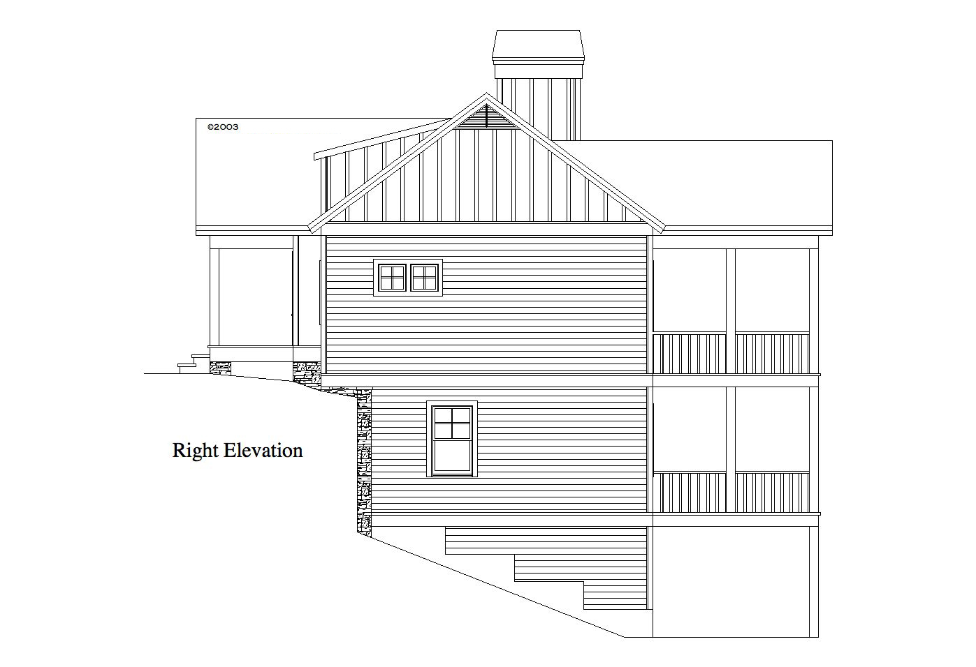 Home Plan Right Elevation of this 1-Bedroom,1228 Sq Ft Plan -163-1060