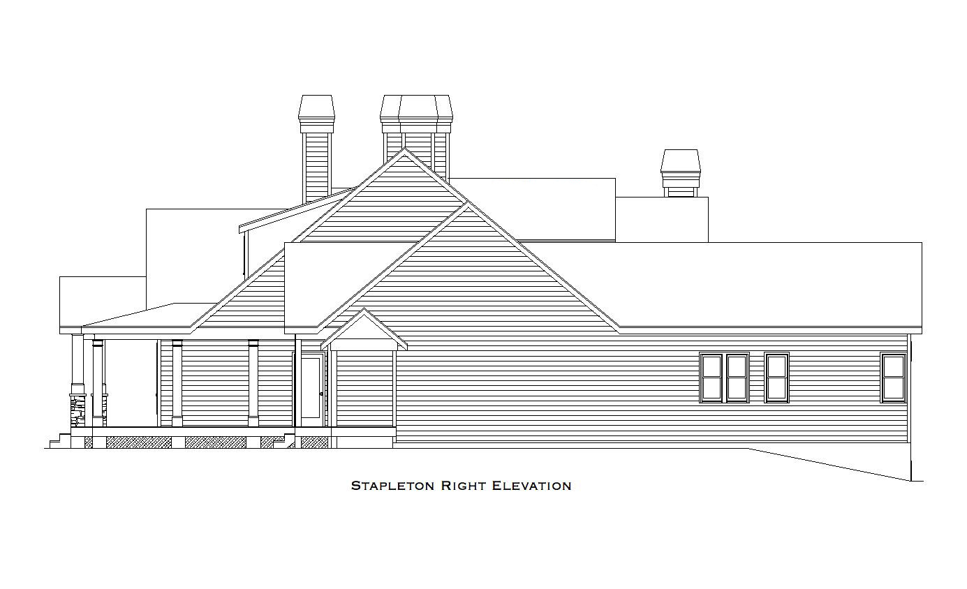Home Plan Right Elevation of this 3-Bedroom,2919 Sq Ft Plan -163-1063