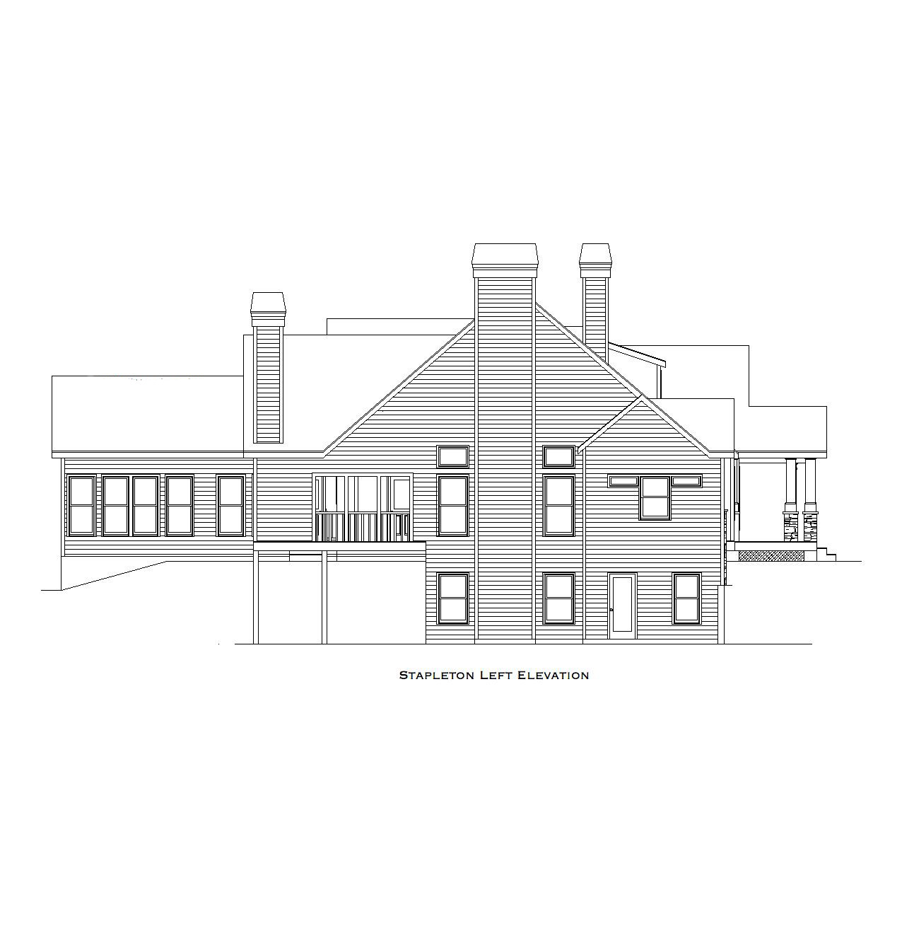 Home Plan Left Elevation of this 3-Bedroom,2919 Sq Ft Plan -163-1063