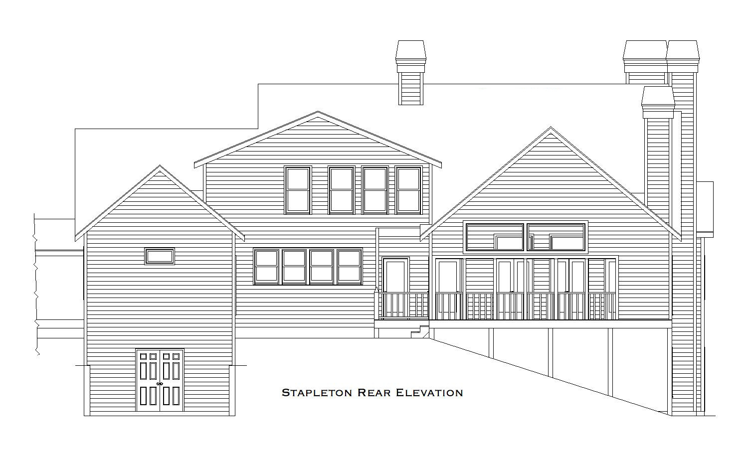 Home Plan Rear Elevation of this 3-Bedroom,2919 Sq Ft Plan -163-1063