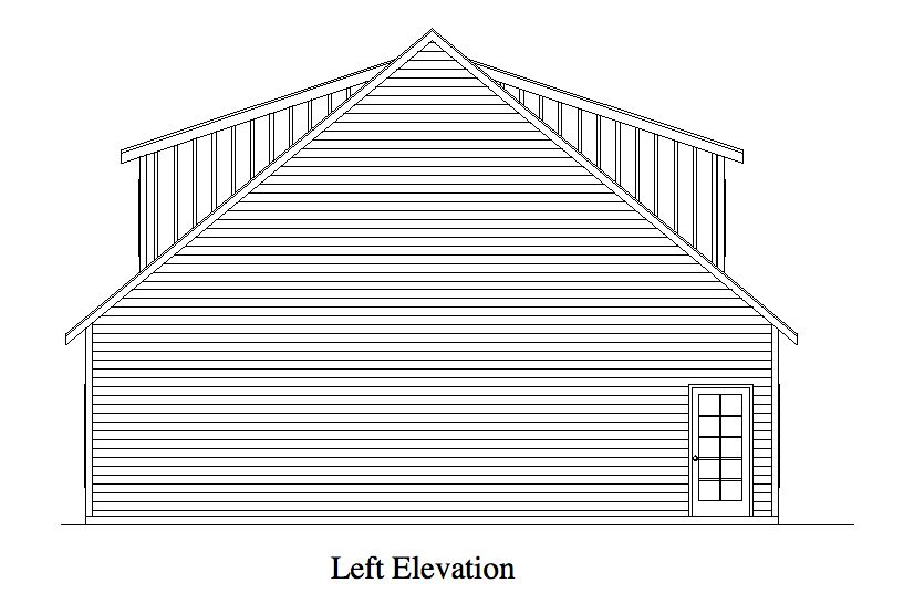 Home Plan Left Elevation of this 0-Bedroom,900 Sq Ft Plan -163-1064