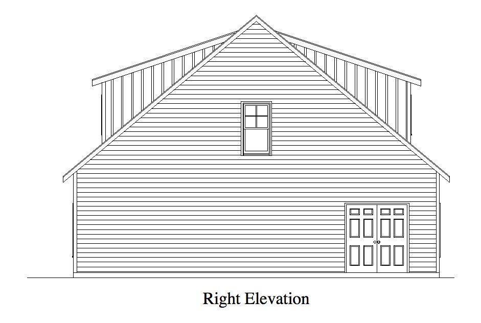 Home Plan Right Elevation of this 0-Bedroom,900 Sq Ft Plan -163-1064