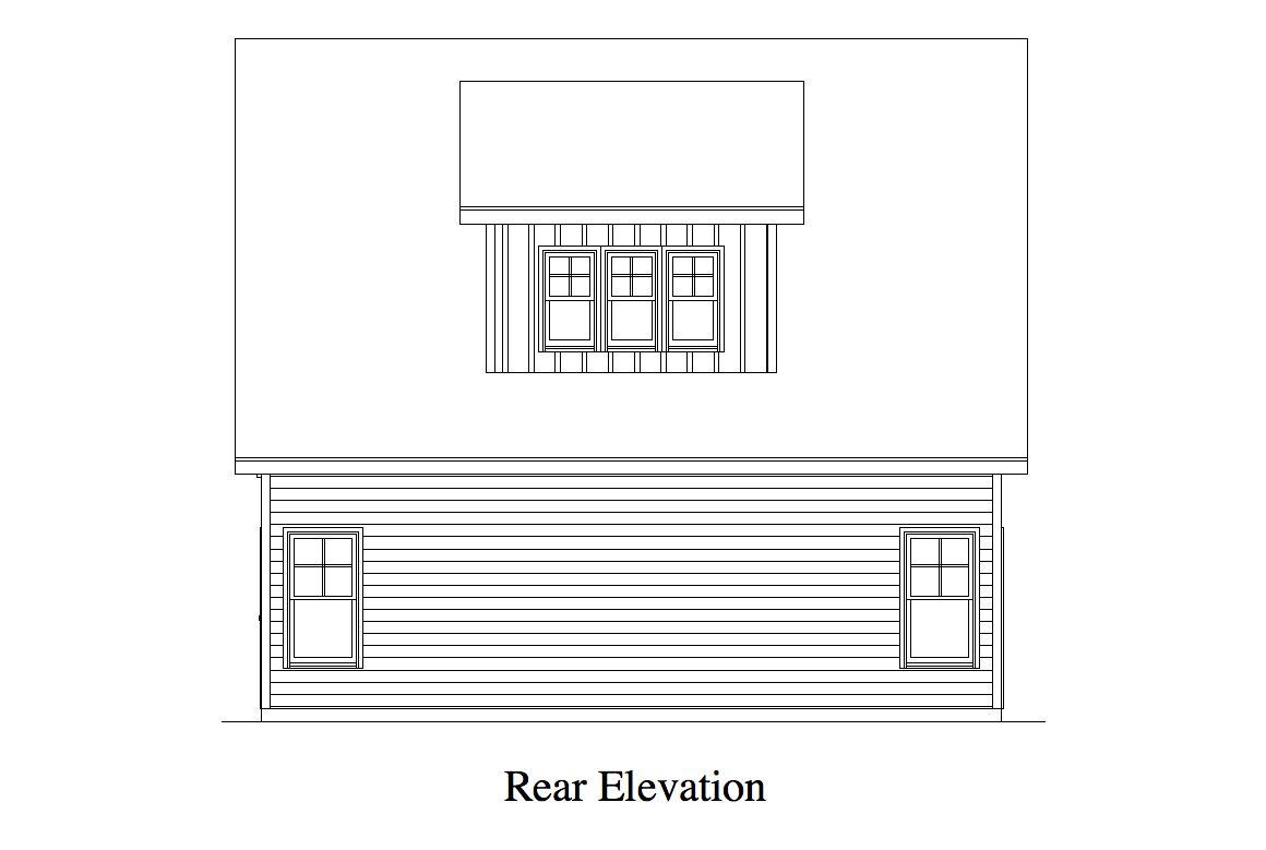 Home Plan Rear Elevation of this 0-Bedroom,900 Sq Ft Plan -163-1064