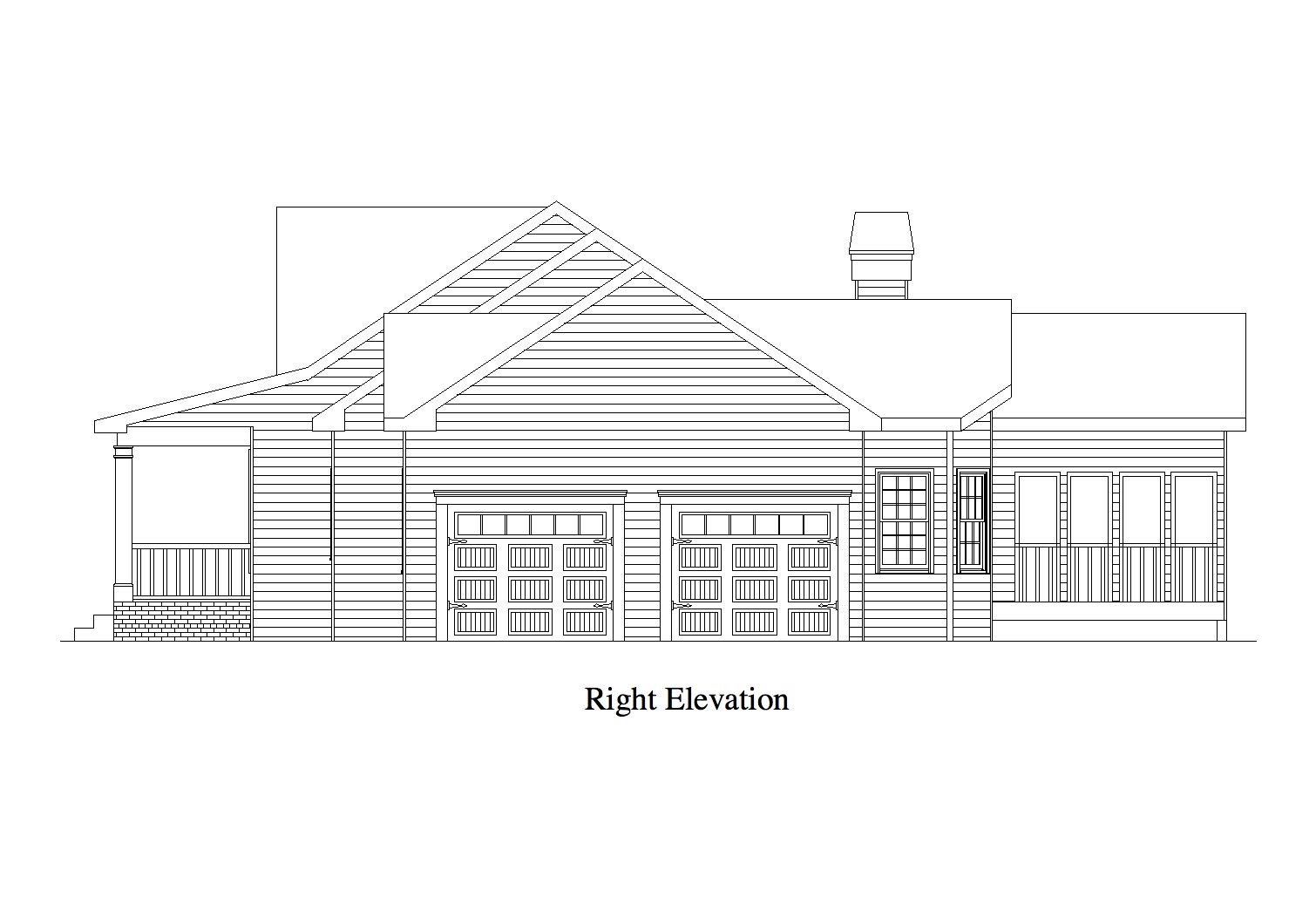 Home Plan Right Elevation of this 3-Bedroom,1448 Sq Ft Plan -163-1065