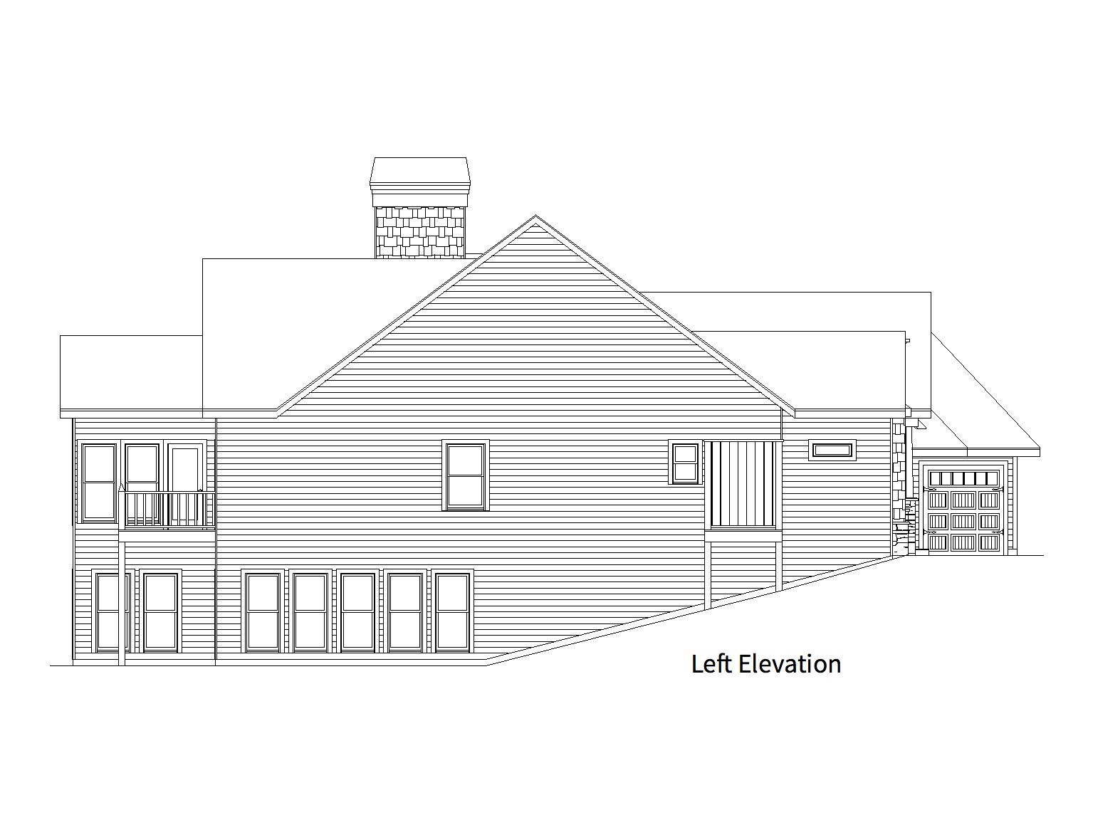Home Plan Left Elevation of this 3-Bedroom,2962 Sq Ft Plan -163-1066