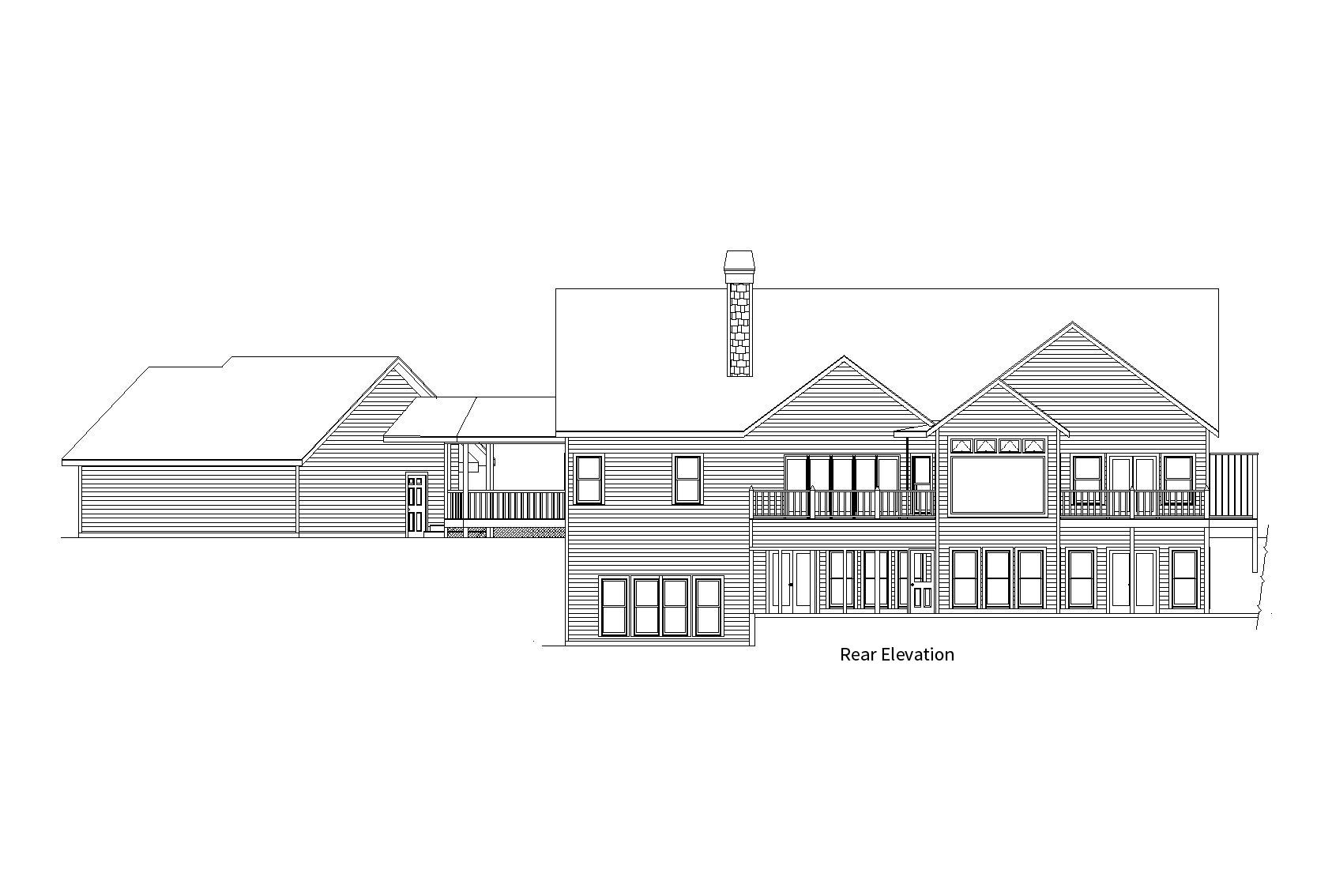 Home Plan Rear Elevation of this 3-Bedroom,2962 Sq Ft Plan -163-1066