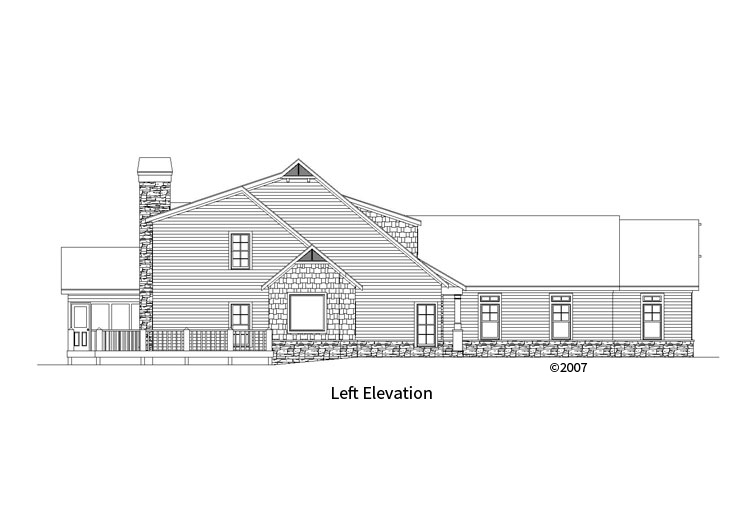 Home Plan Left Elevation of this 4-Bedroom,3639 Sq Ft Plan -163-1067