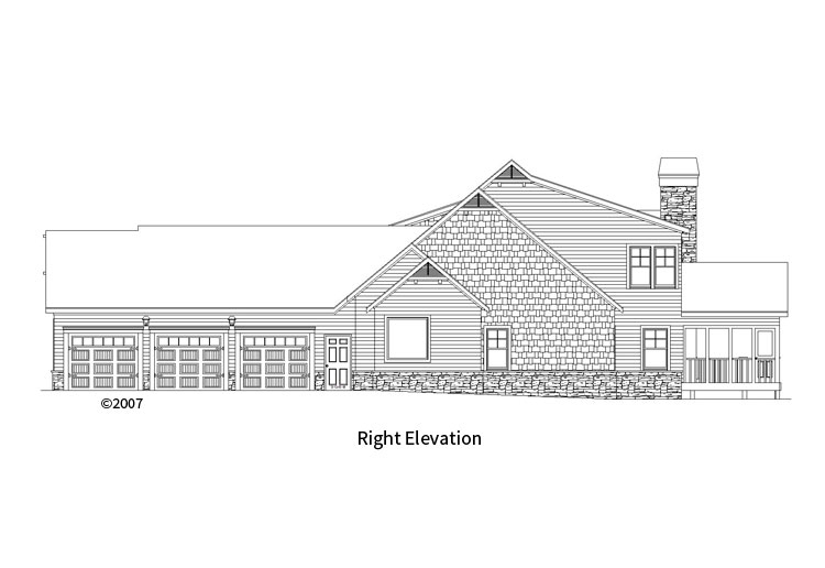 Home Plan Right Elevation of this 4-Bedroom,3639 Sq Ft Plan -163-1067
