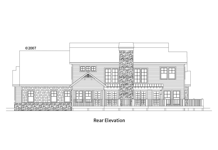 Home Plan Rear Elevation of this 4-Bedroom,3639 Sq Ft Plan -163-1067