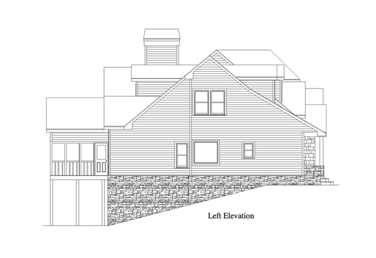 Home Plan Left Elevation of this 3-Bedroom,2979 Sq Ft Plan -163-1069