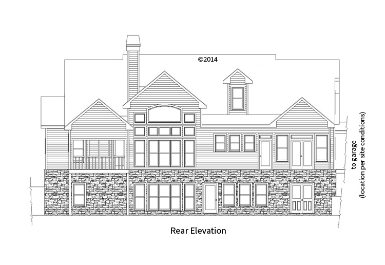 Home Plan Rear Elevation of this 3-Bedroom,2979 Sq Ft Plan -163-1069