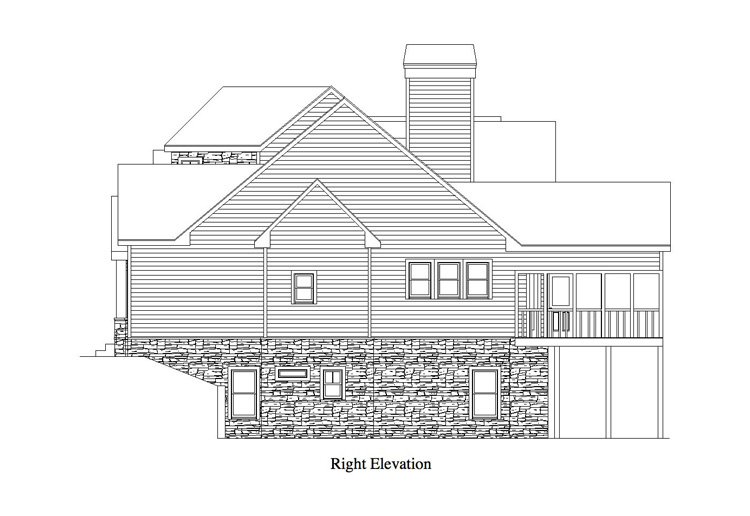 Home Plan Right Elevation of this 3-Bedroom,2979 Sq Ft Plan -163-1069
