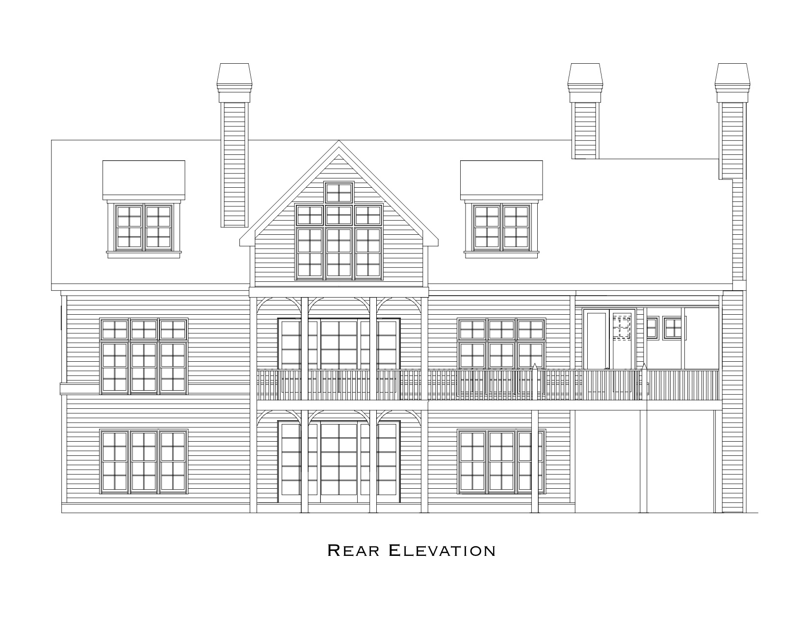 Home Plan Rear Elevation of this 2-Bedroom,3456 Sq Ft Plan -163-1070