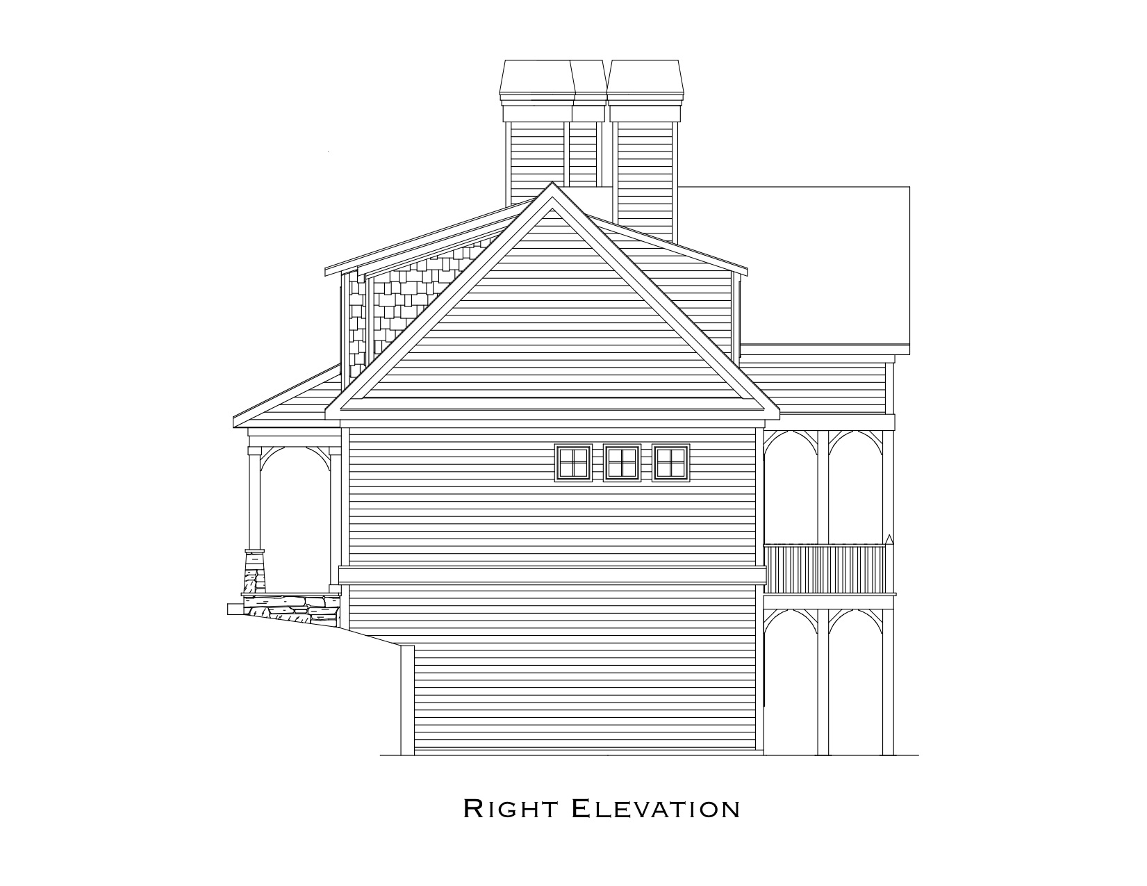 Home Plan Right Elevation of this 2-Bedroom,3456 Sq Ft Plan -163-1070