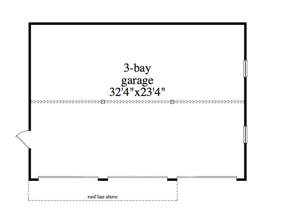 Main Level of Garage Plan #163-1075