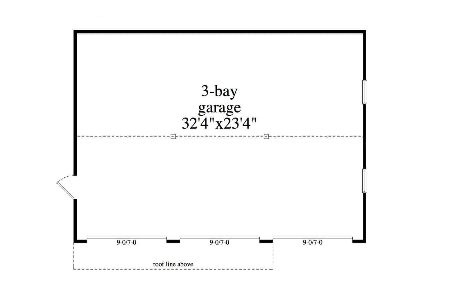Main Level of Garage Plan #163-1076