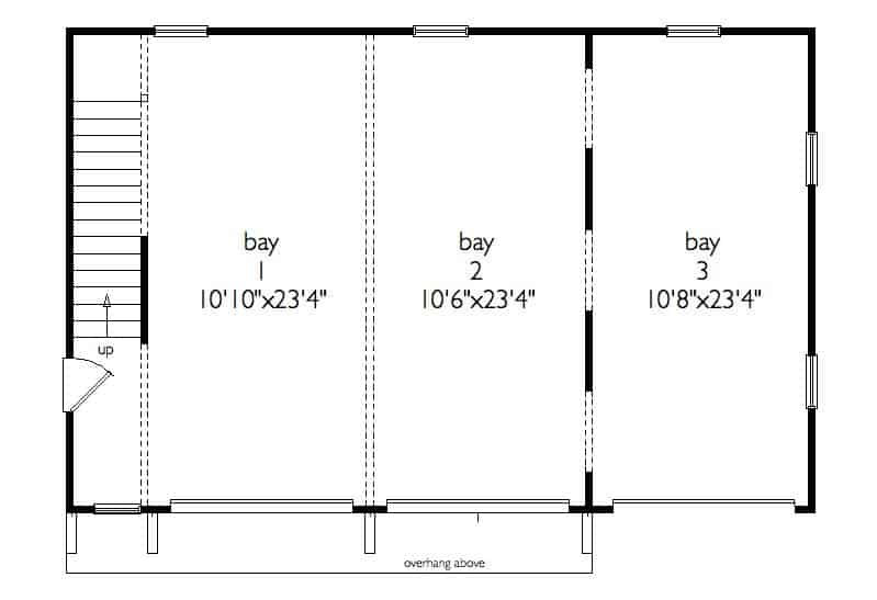 Main Level of Garage Plan #163-1077