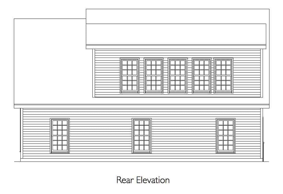 Home Plan Rear Elevation of this 0-Bedroom,487 Sq Ft Plan -163-1077
