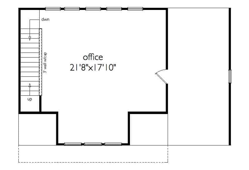 Upper Level of Garage Plan #163-1077