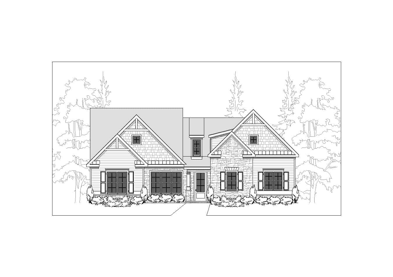 Home Plan Front Elevation of this 3-Bedroom,2465 Sq Ft Plan -163-1079