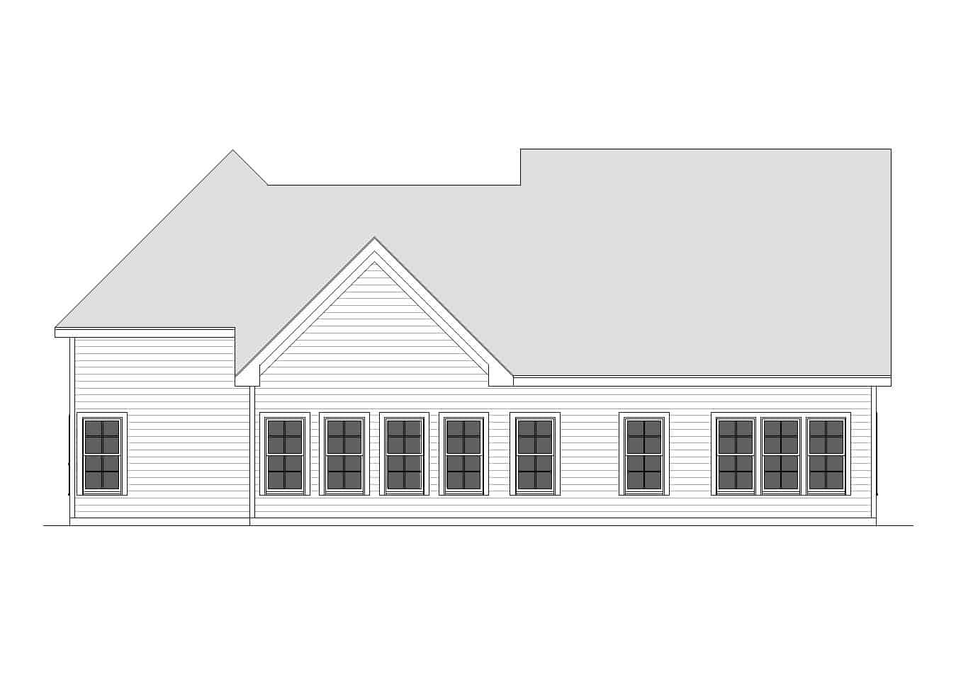 Home Plan Rear Elevation of this 3-Bedroom,2465 Sq Ft Plan -163-1079