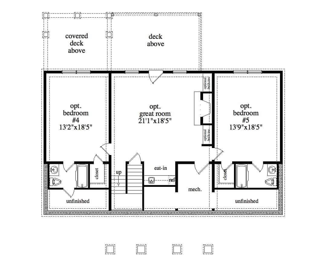 Basement of Farmhouse Plan #163-1080